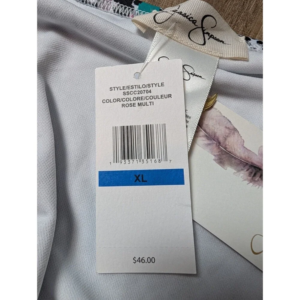 NWT Jessica Simpson Multicolor Animal Print  Size XL Hipster Swim Bottom $46